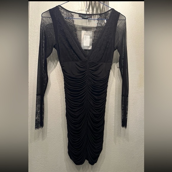 Guess by Marciano Marciano Lace Sheer Black Mini Dress - Picture 3 of 6